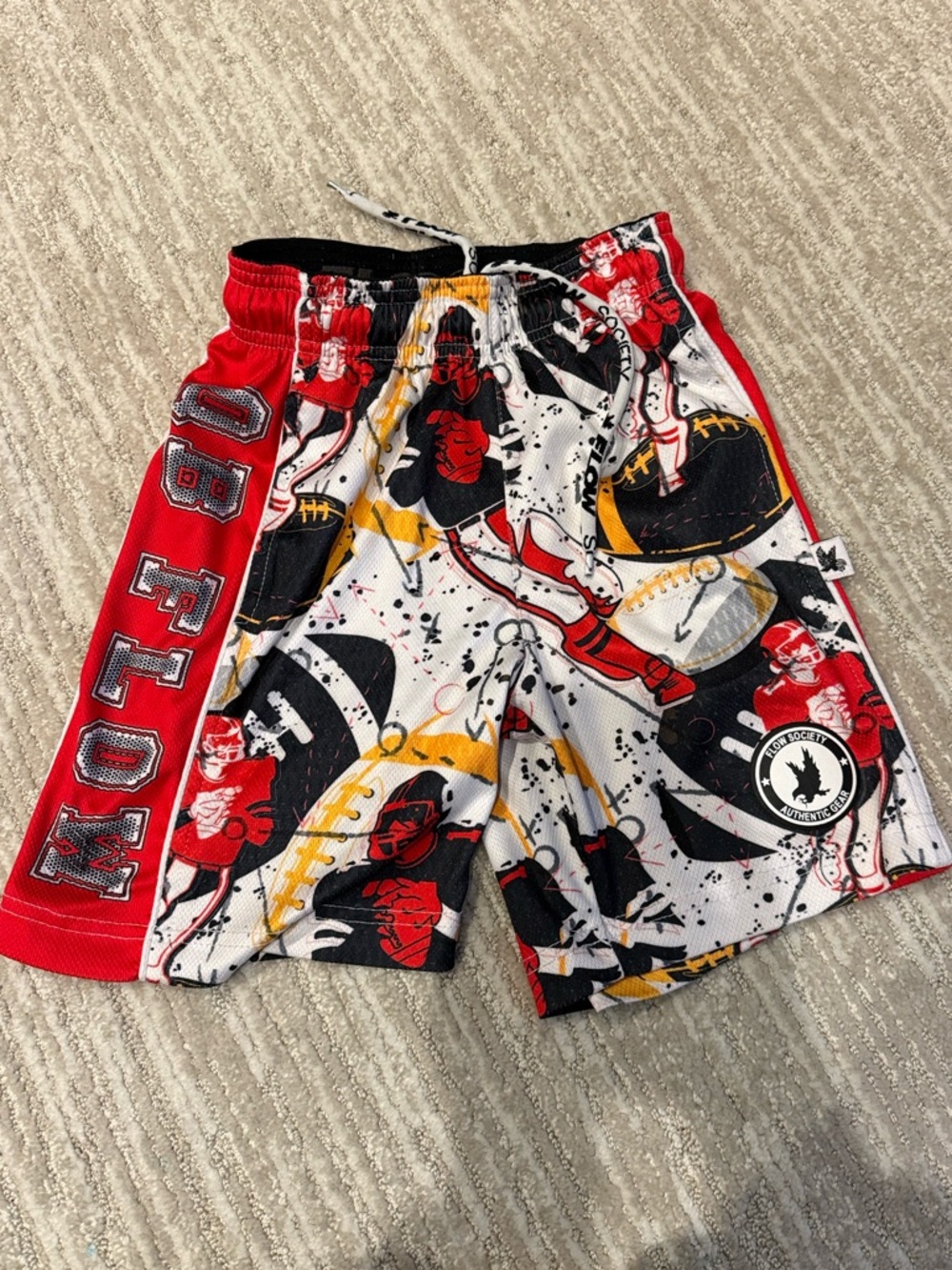 Flow Society QB Football Flow Attack Boys Athletic Short Sz XS